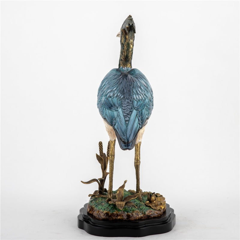 Little Blue Heron Sculpture-Porcelain & Bronze