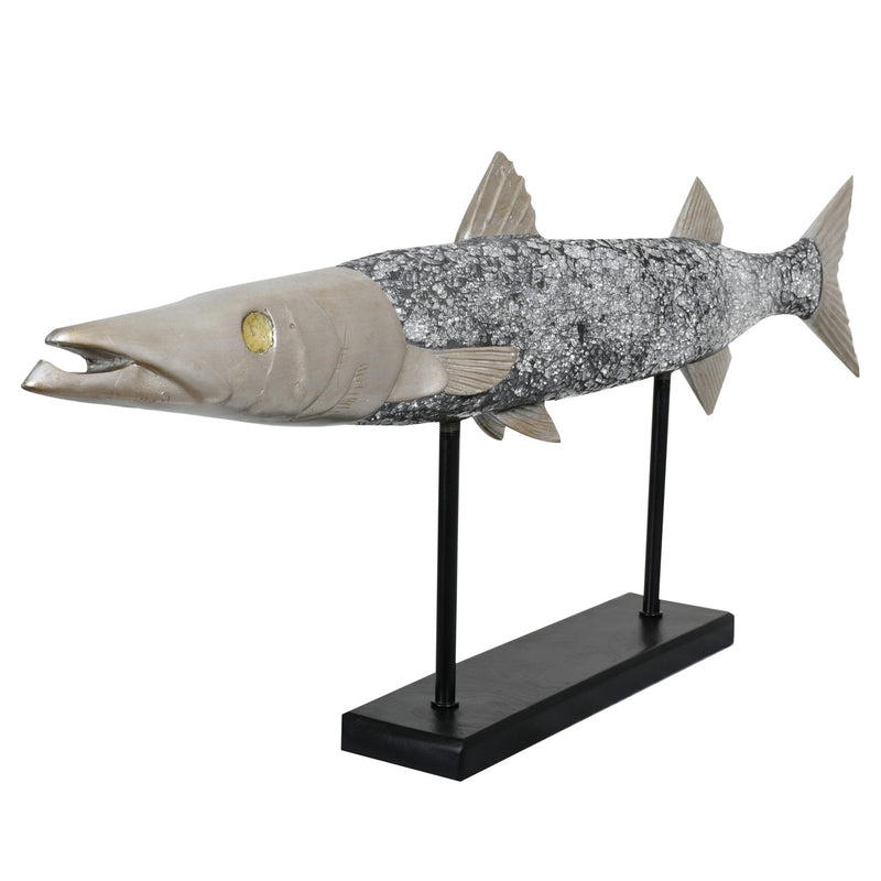 Modern Mosaic Mirrored Fish Sculpture