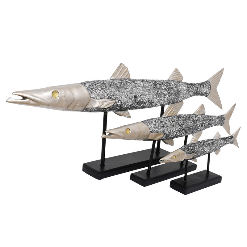 Modern Mosaic Mirrored Fish Sculpture
