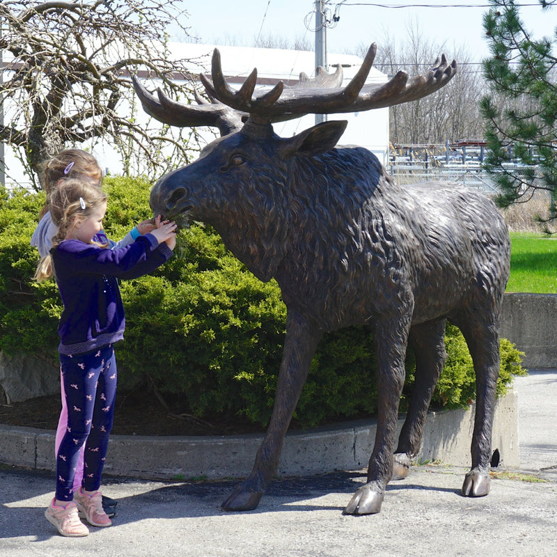 Bronze Moose Standing Sculpture-74"H