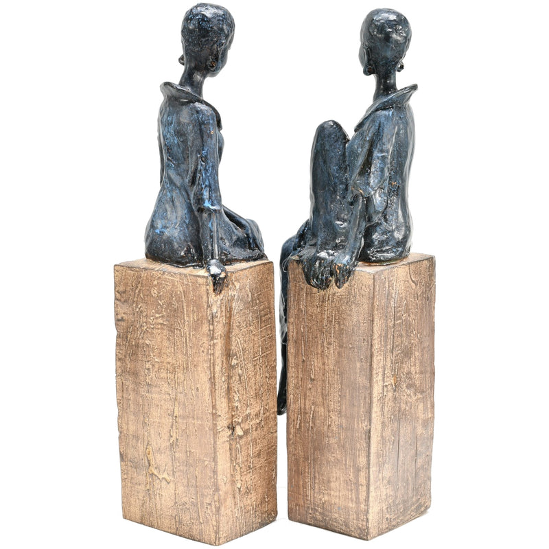 Maasai African Women Tabletop Statue Set of 2