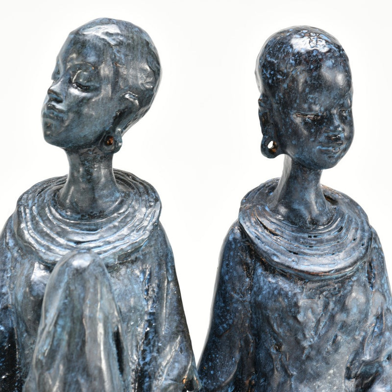 Maasai African Women Tabletop Statue Set of 2