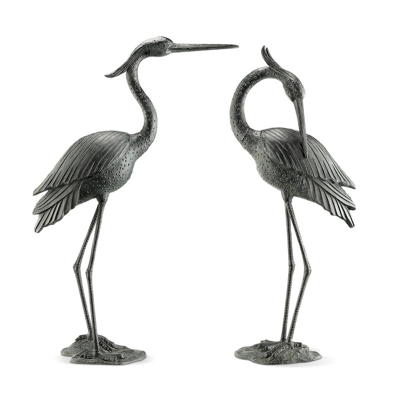 Marshland Royals Heron Garden Sculptures, Set of 2