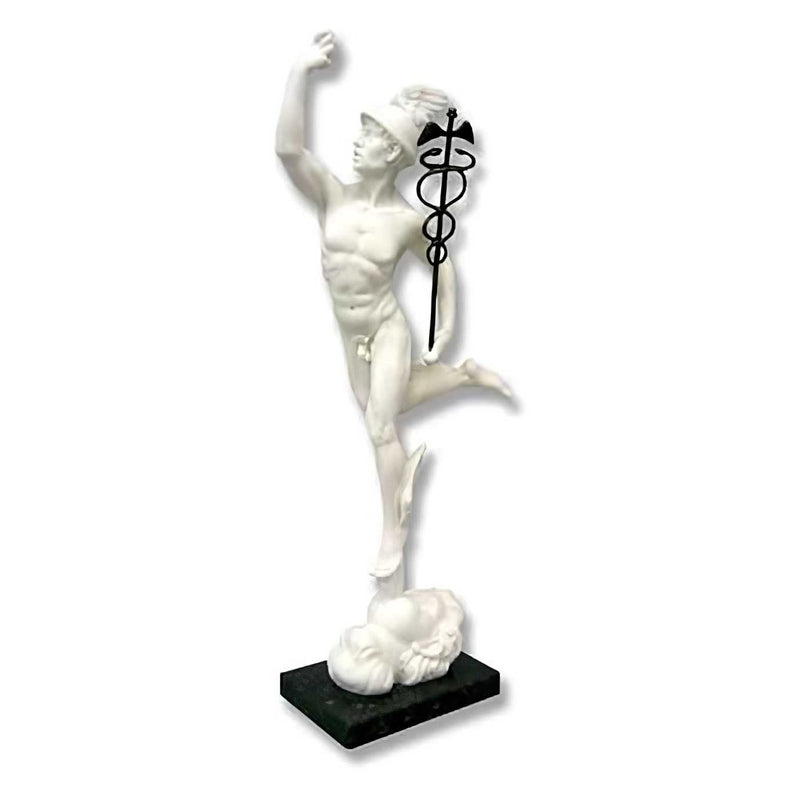 Mercury Giambologna Marble Statue on Base