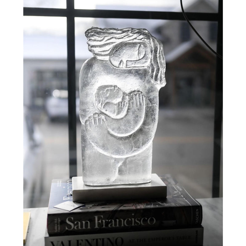 Mother and Child Art Glass Sculpture