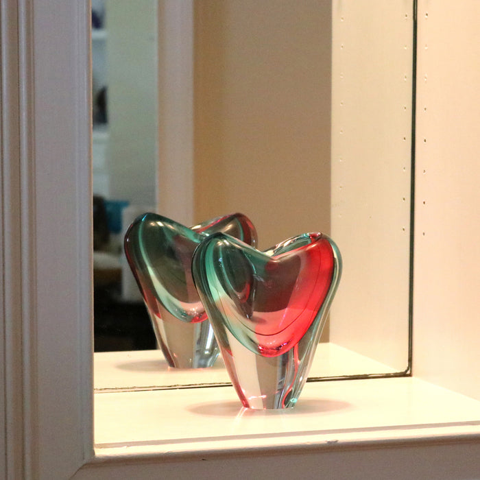 Murano Glass Heart Vase