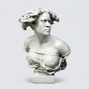 Reproduction statue of "Negresse Captive" in white finish