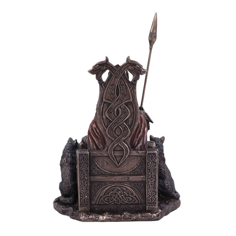 Odin Sitting On Throne With Geri And Freki Statue