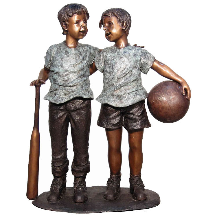Pals Kids with Bat and Ball Bronze Sculpture