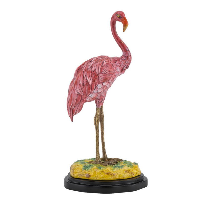 Pink Flamingo Sculpture-Porcelain & Bronze