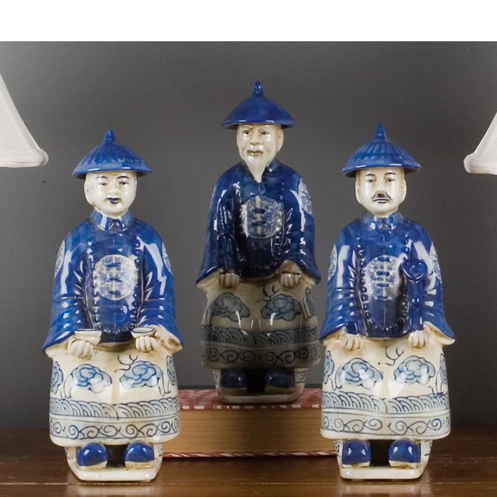Porcelain Qing Royal Statue Set of 3