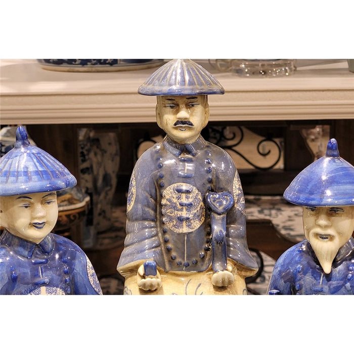 Porcelain Qing Royal Statue Set of 3