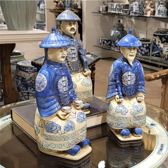 Porcelain Qing Royal Statue Set of 3