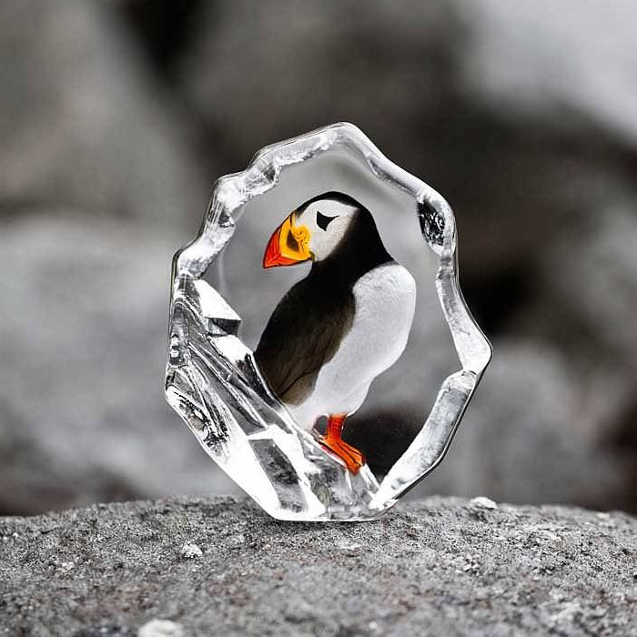 Puffin Bird Glass Figurine