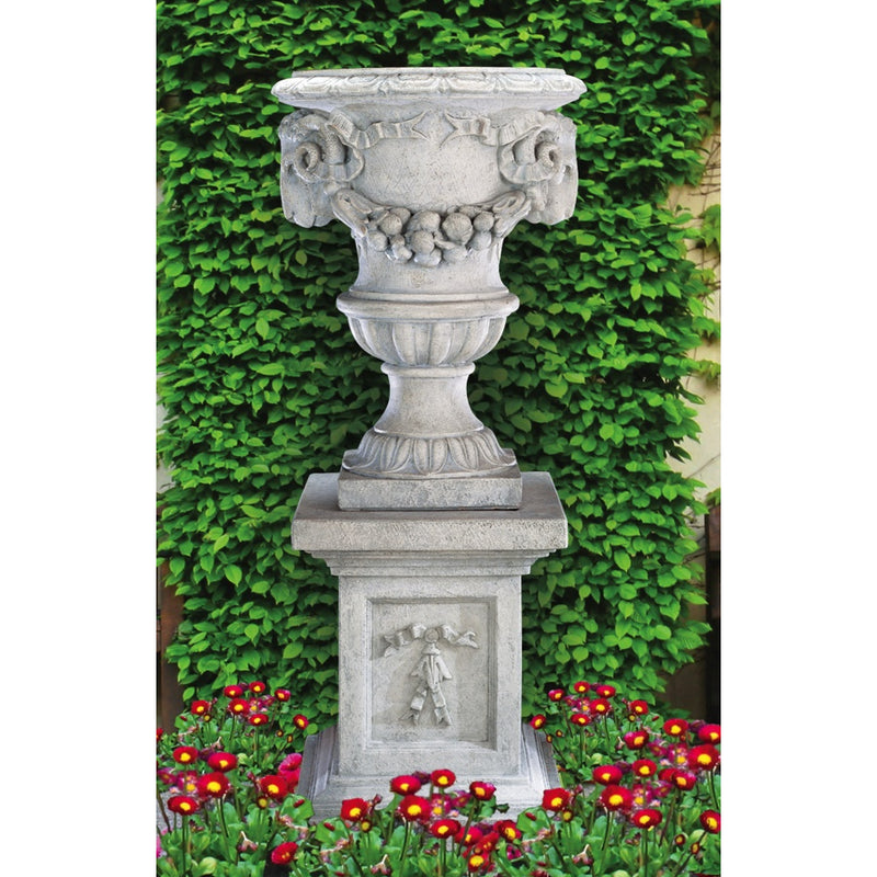 Grande Ram Pedestal & Urn- Cast Stone