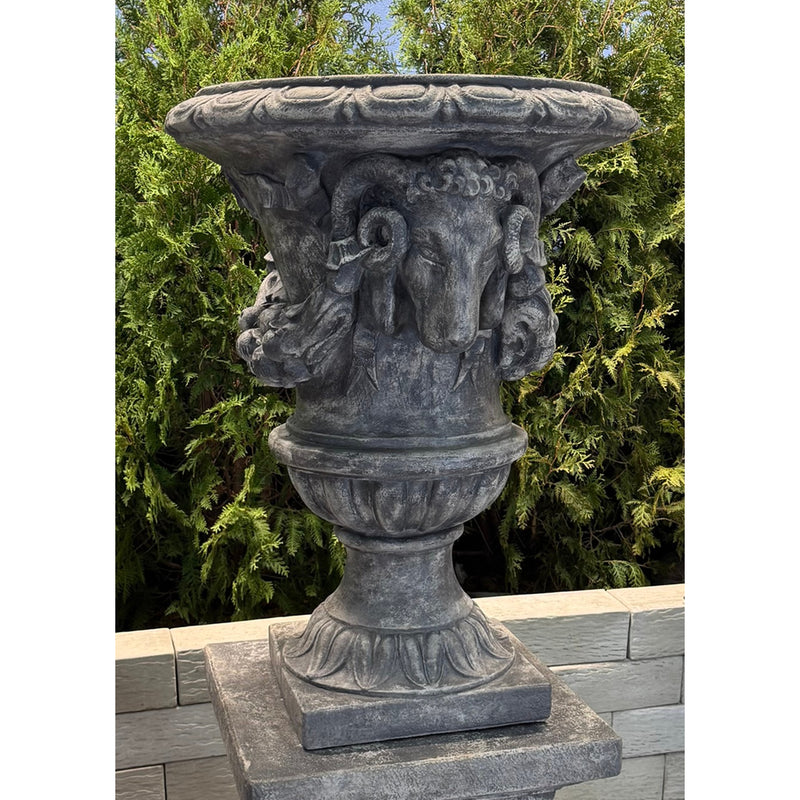 Grande Ram Pedestal & Urn- Cast Stone
