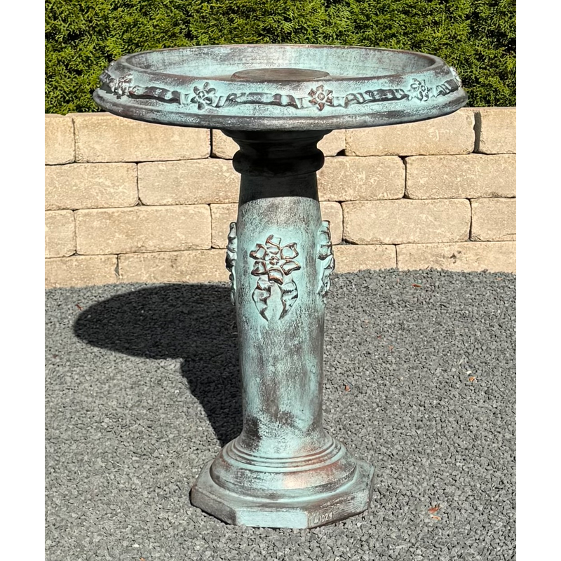 Ribbon Birdbath- Cast Stone
