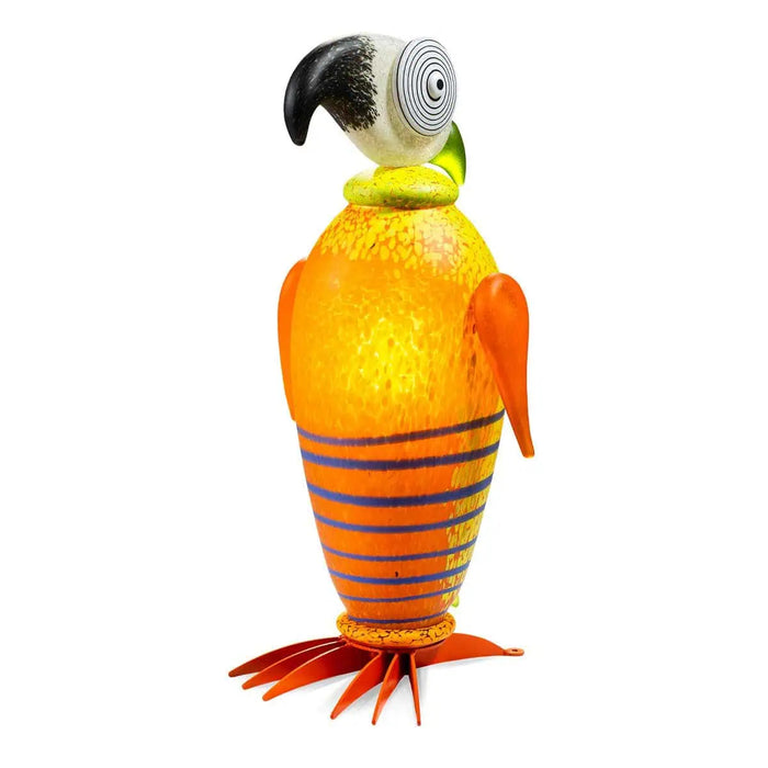 Rio the Parrot Art Glass Sculpture by Borowski-Orange