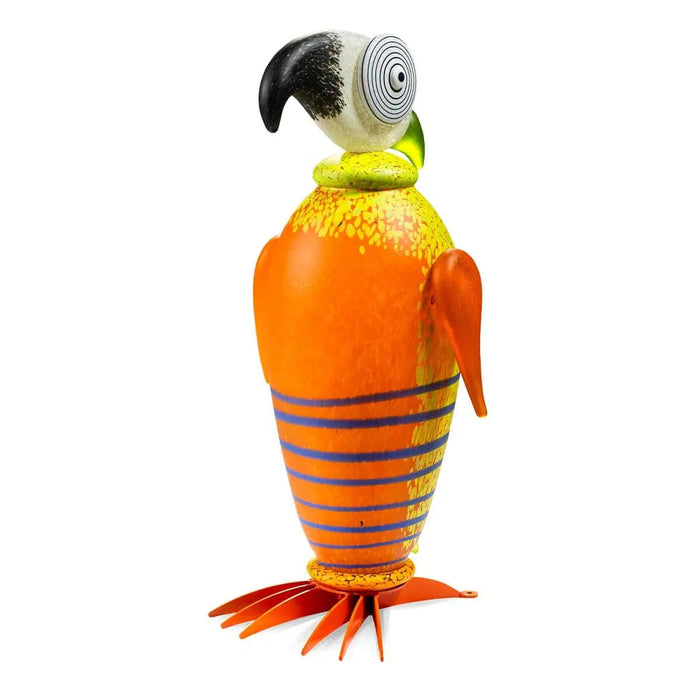 Rio the Parrot Art Glass Sculpture by Borowski-Orange