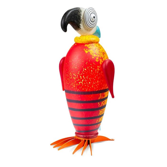Rio the Parrot Art Glass Sculpture by Borowski-Red