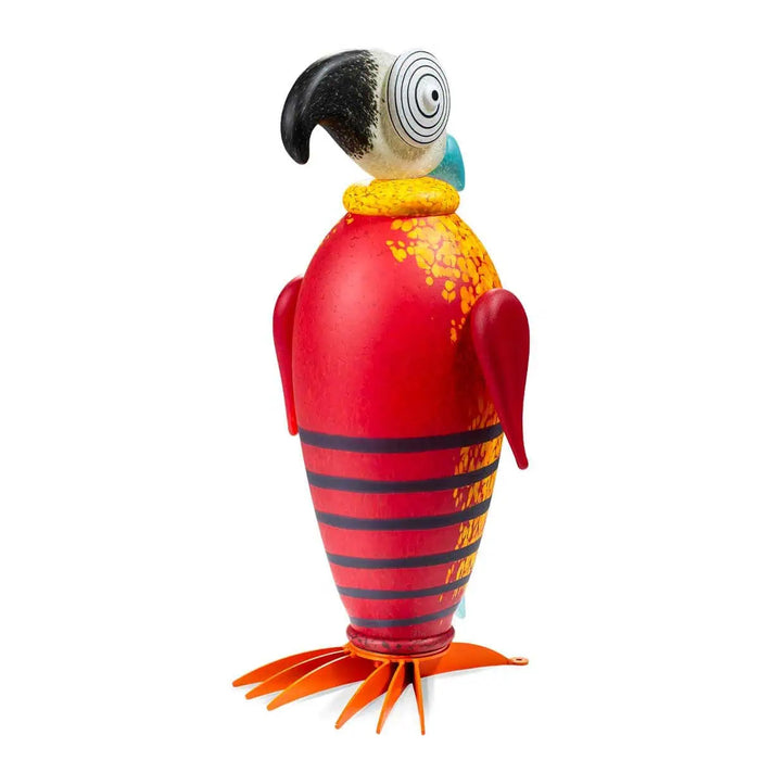 Rio the Parrot Art Glass Sculpture by Borowski-Red