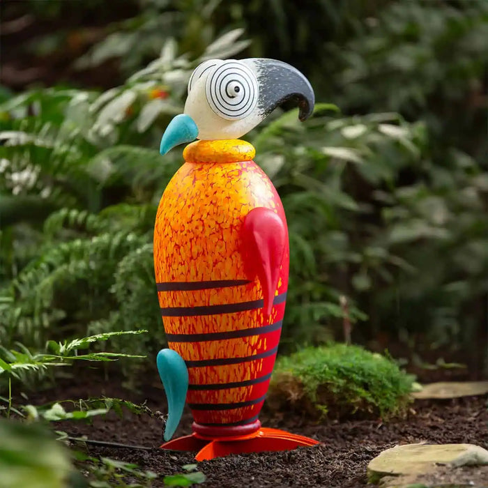 Rio the Parrot Art Glass Sculpture by Borowski-Red
