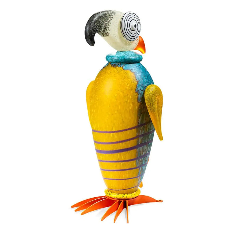 Rio the Parrot Art Glass Sculpture by Borowski-Yellow