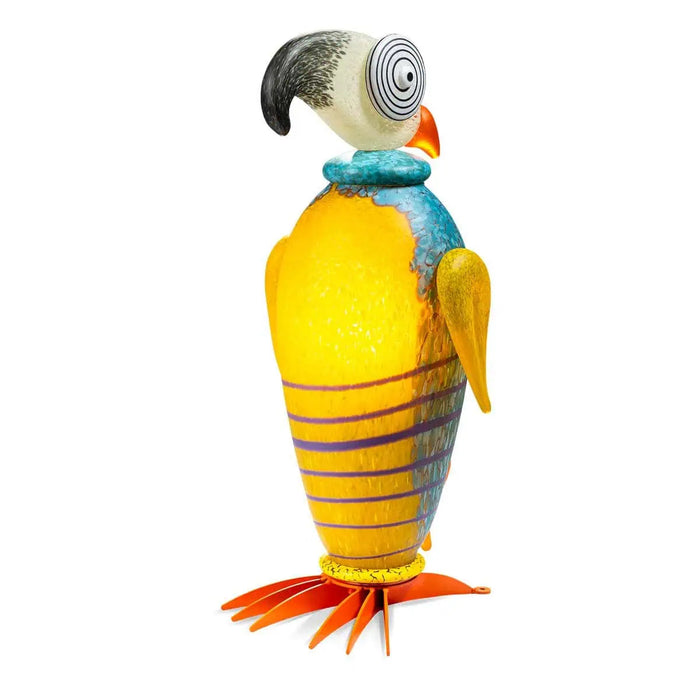 Rio the Parrot Art Glass Sculpture by Borowski-Yellow