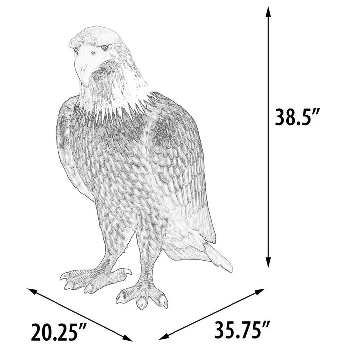 Realistic Bald Eagle Statue-38"H