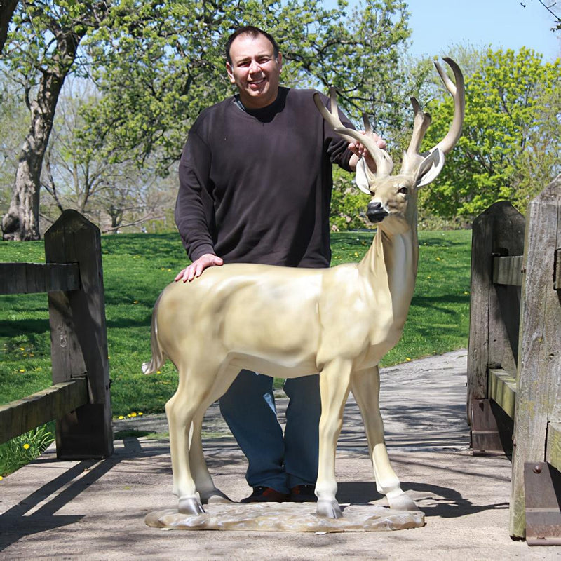 Realistic White Tail Buck Deer Garden Statue