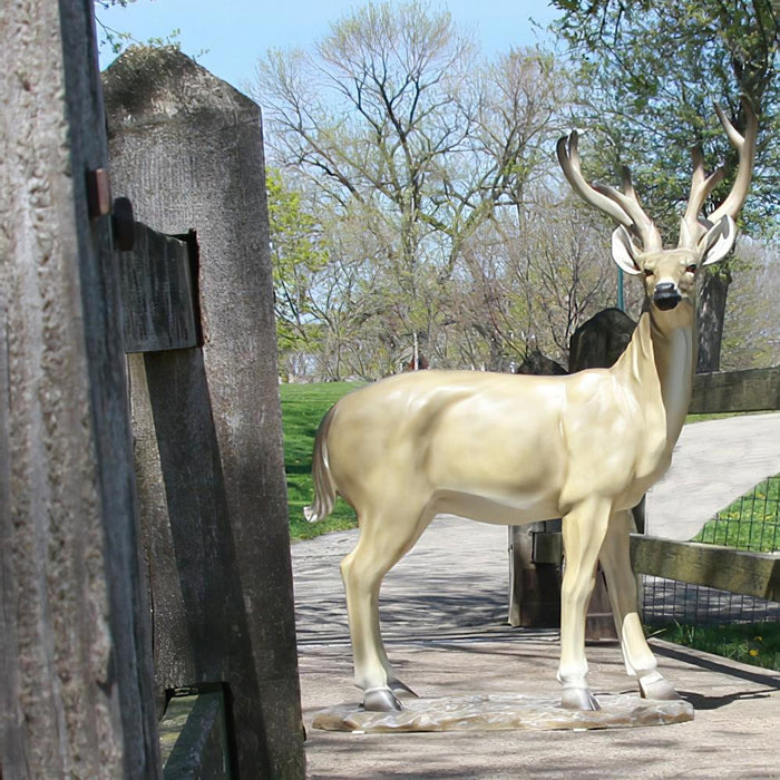 Realistic White Tail Buck Deer Garden Statue