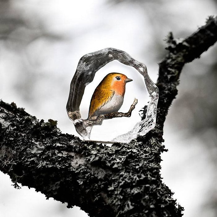 Robin Crystal Figurine