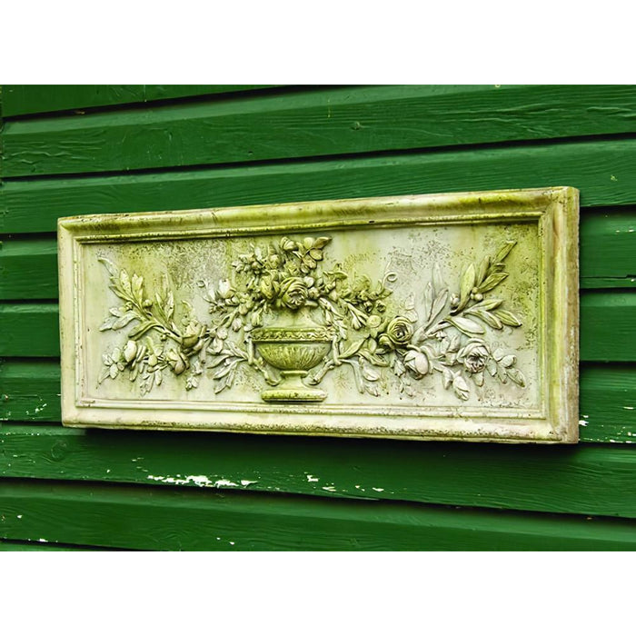 Rose Urn Relief Wall Plaque