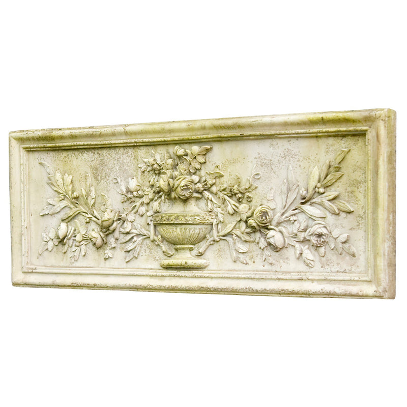 Rose Urn Relief Wall Plaque