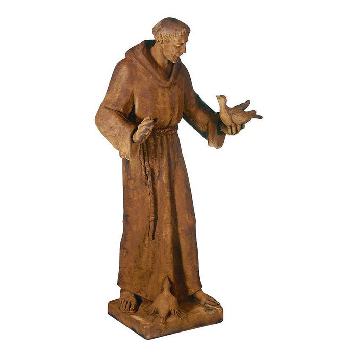 Saint Francis with Bird Garden Statue- Cast Stone
