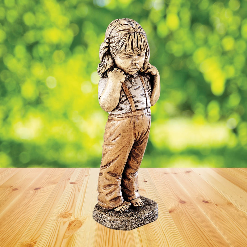 Shy Girl Statue w/ Color-Cast Stone