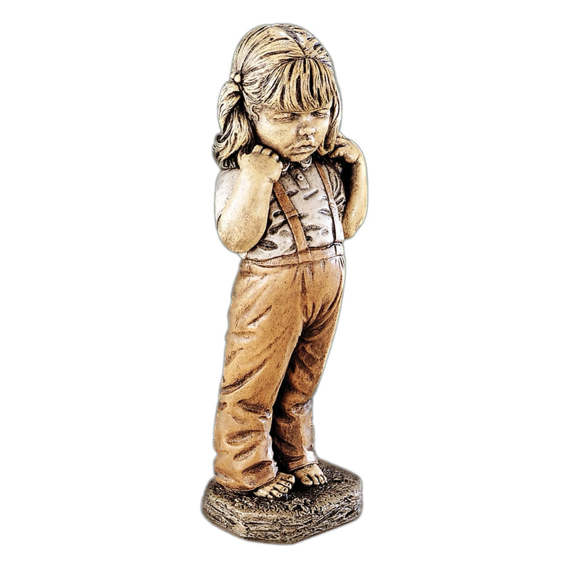 Shy Girl Statue w/ Color-Cast Stone