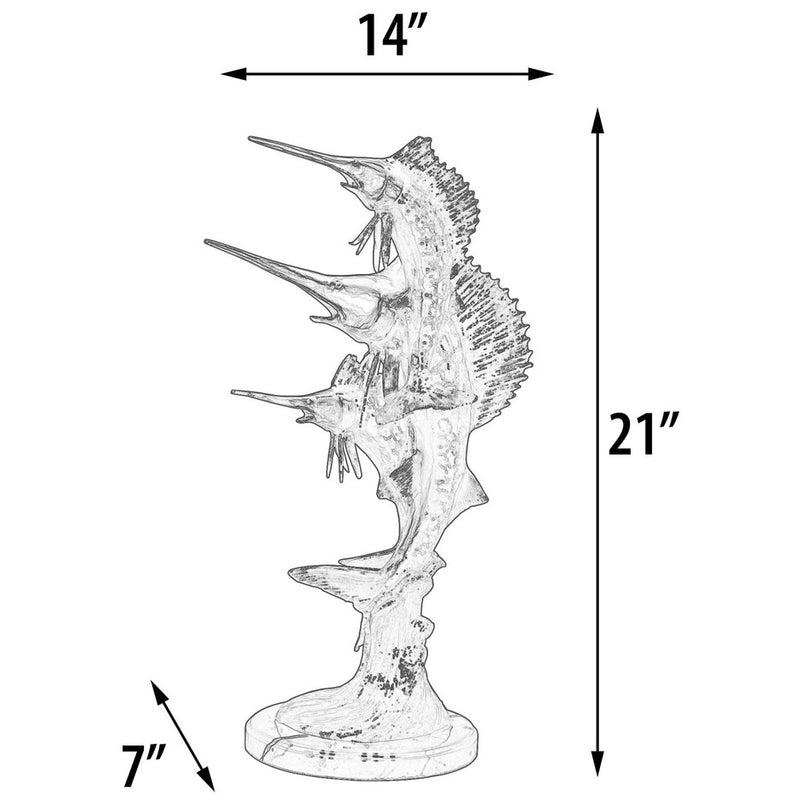 Bronze Sailfish Statue-25"H