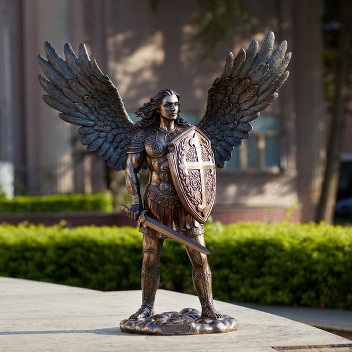Archangel Saint Michael With Sword And Shield Statue-Large
