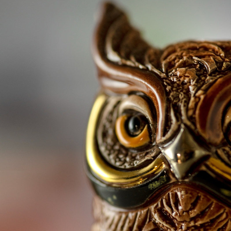 Screech Owl Figurine-Ceramic