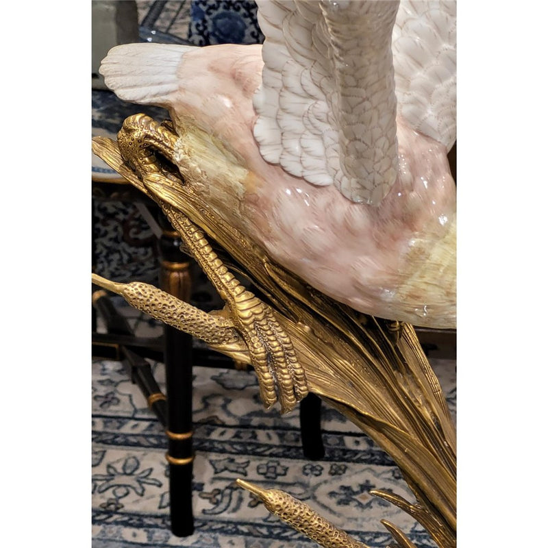 Double Shore Birds Sculpture-Porcelain & Bronze