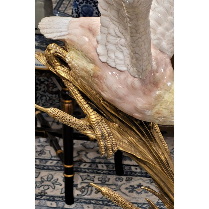 Double Shore Birds Sculpture-Porcelain & Bronze