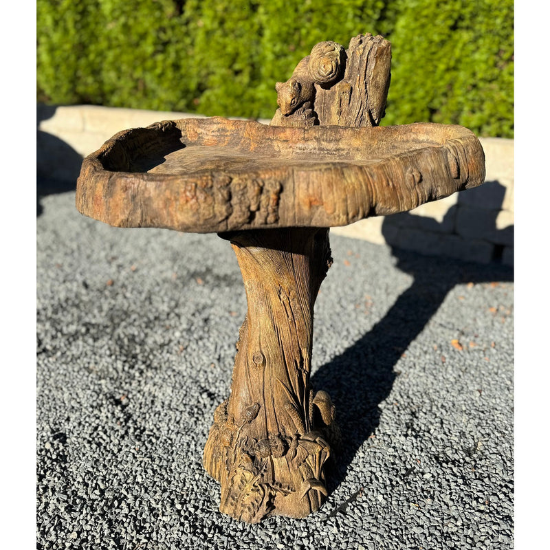 Squirrel Birdbath- Cast Stone