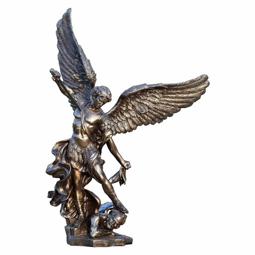St. Michael Standing Over Demon Sculpture- 43.75 Inch