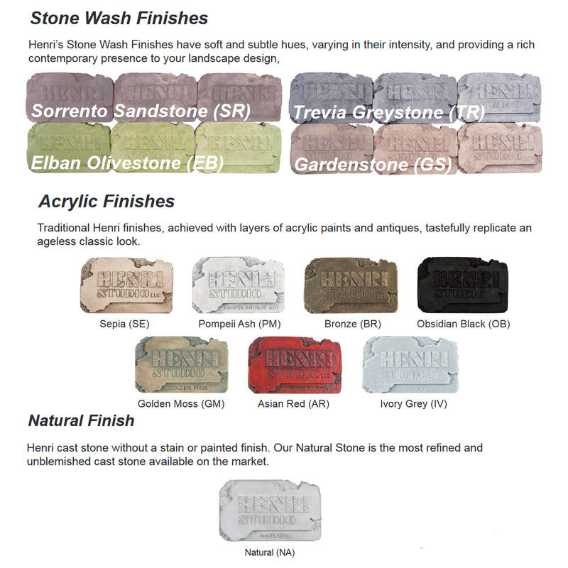 Henri Studio Cast Stone Finish Samples