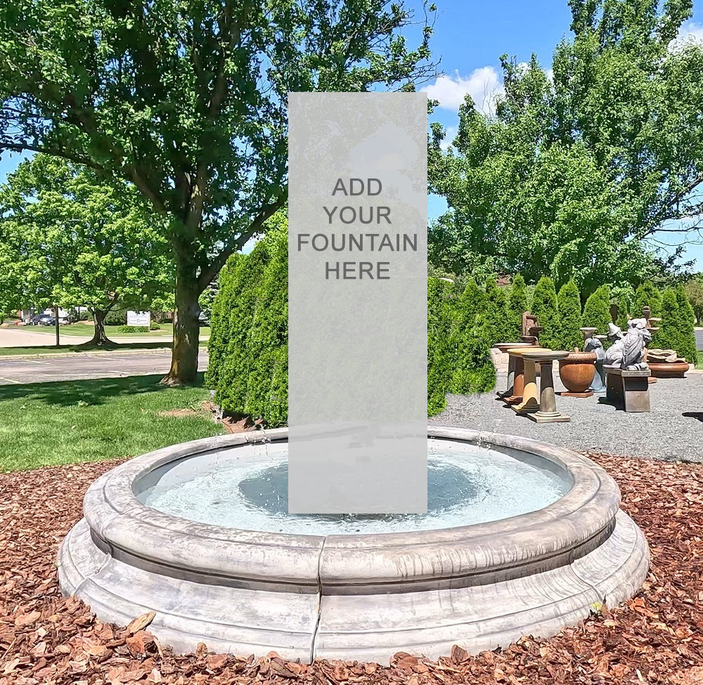 Cast Stone & Fiberglass Round Fountain Pool Base — AllSculptures