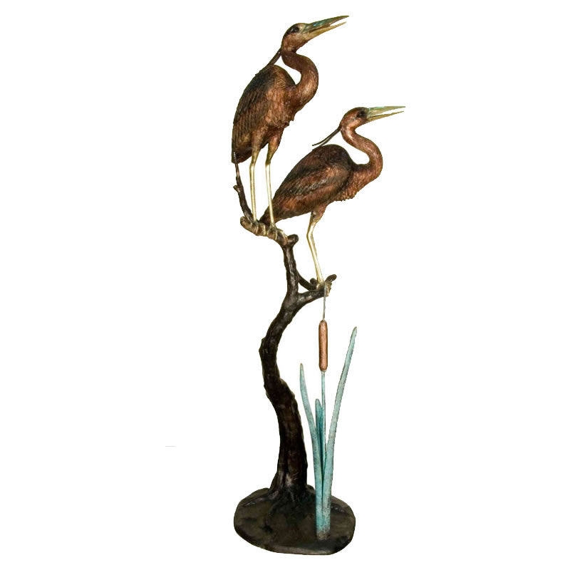 Double Egret Bronze Fountain
