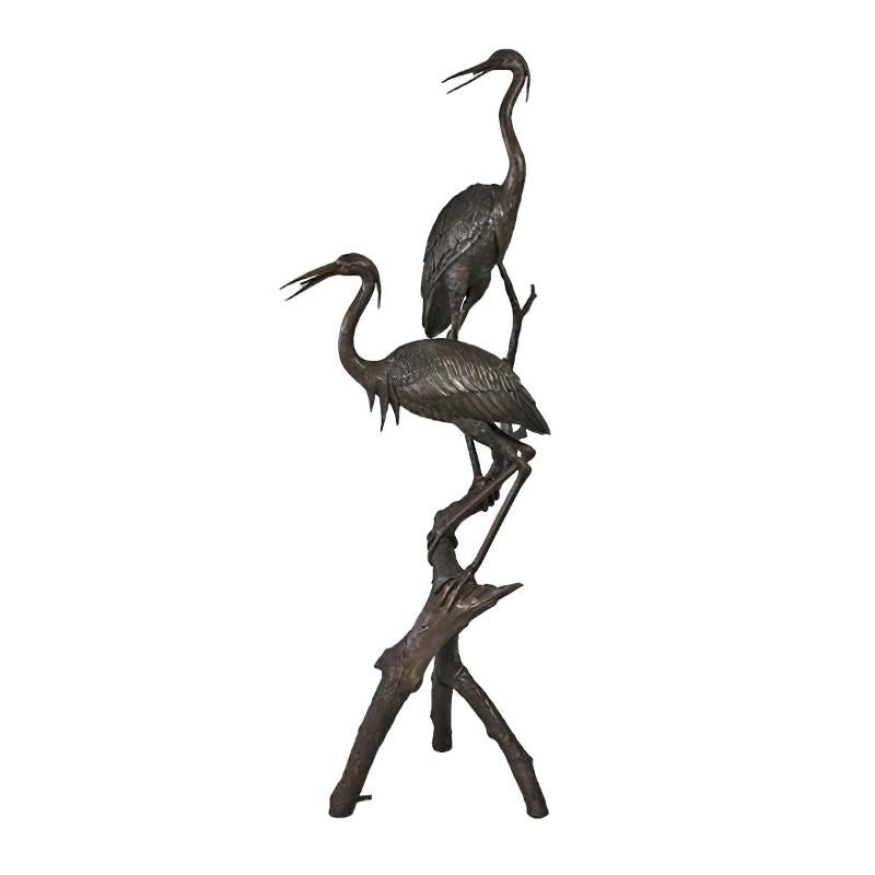 Two Herons Bronze Fountain-77"H
