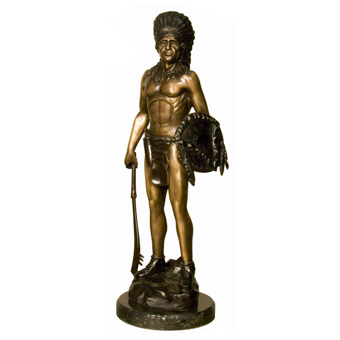 The Silent Sentinel Native American Bronze Sculpture