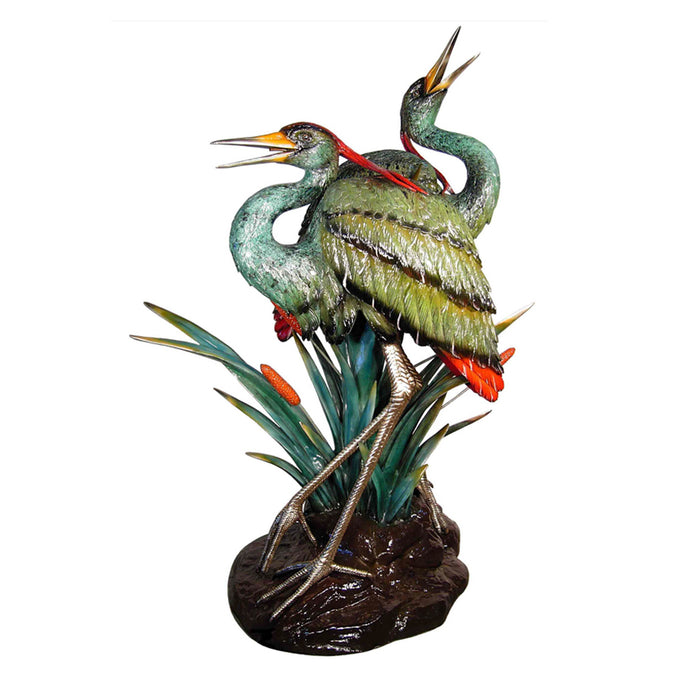 Two Herons Bronze Fountain-Special Patina